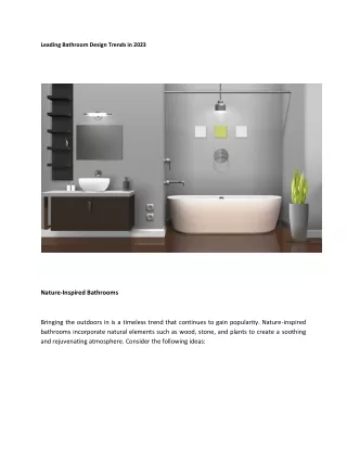 Leading Bathroom Design Trends in 2023