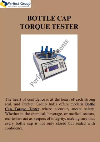 Bottle cap torque tester | Perfect Group India