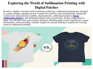 Exploring the World of Sublimation Printing with Digital Patches