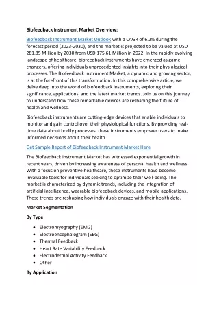 Biofeedback Instrument Market