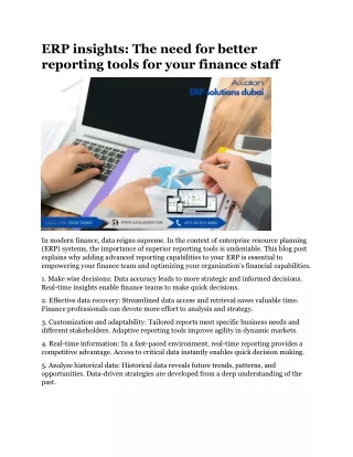 ERP insights The need for better reporting tools for your finance staff