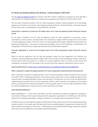 IoT Node and Gateway Market