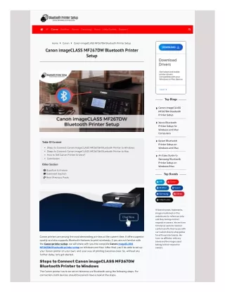 Canon imageCLASS MF267DW Bluetooth Printer Setup