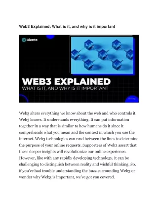Web3 Explained: What is it, and why is it important