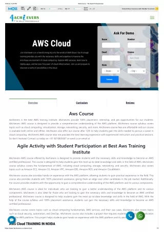 best AWS training institute in Noida