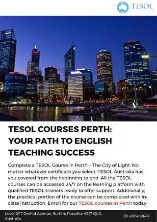 TESOL Courses Perth: Your Path to English Teaching Success