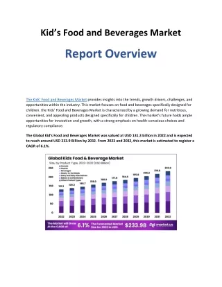 Kid’s Food and Beverages Market 