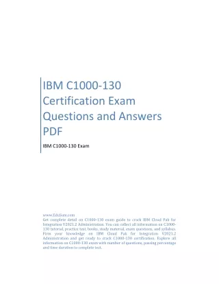 IBM C1000-130 Certification Exam Questions and Answers PDF