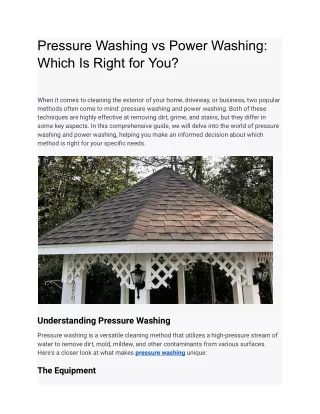 Pressure Washing vs Power Washing_ Which Is Right for You