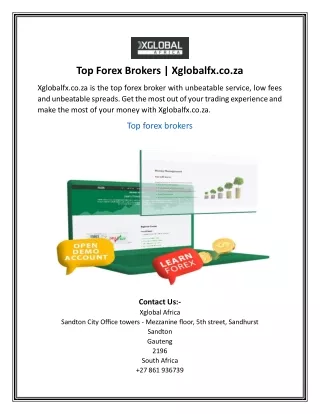 Top Forex Brokers | Xglobalfx.co.za