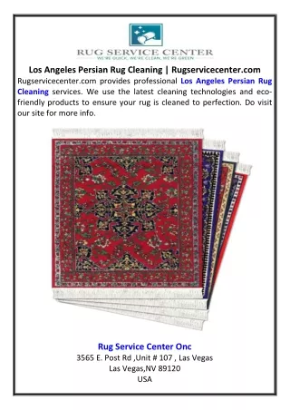 Los Angeles Persian Rug Cleaning