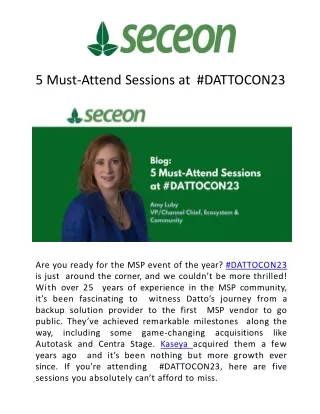 5 Must-Attend Sessions at #DATTOCON23 - Seceon
