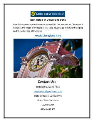 Best Hotels In Disneyland Paris