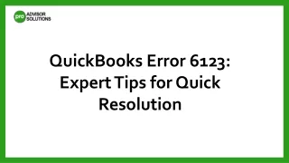 QuickBooks Error 6123: Expert Tips for Quick Resolution