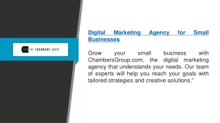 Digital Marketing Agency For Small Businesses | Chambersgroup.com