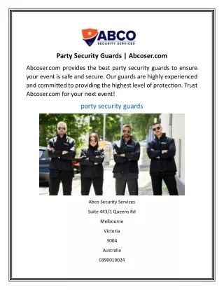 Party Security Guards Abcoser.com