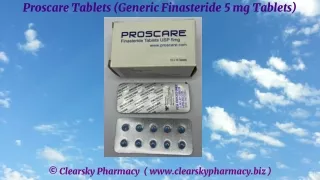 Proscare Tablets (Generic Finasteride 5 mg Tablets)