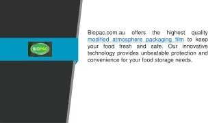 Modified Atmosphere Packaging Film | Biopac.com.au