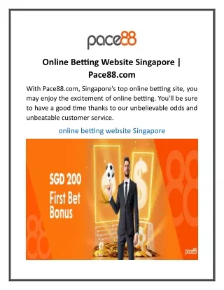 Online Betting Website Singapore