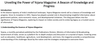 Unveiling the Power of Yojana Magazine