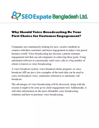 Why Should Voice Broadcasting Be Your  First Choice for Customer Engagement?