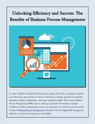 Unlocking Efficiency and Success: The Benefits of Business Process Management