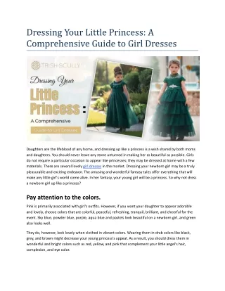 Dressing Your Little Princess_ A Comprehensive Guide to Girl Dresses.docx