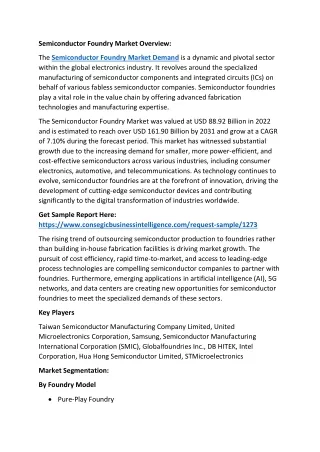 Semiconductor Foundry Market