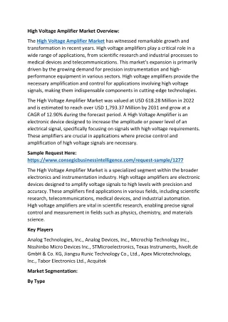High Voltage Amplifier Market