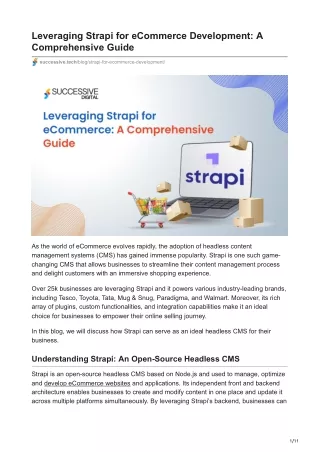 Leveraging Strapi for eCommerce Development: A Comprehensive Guide