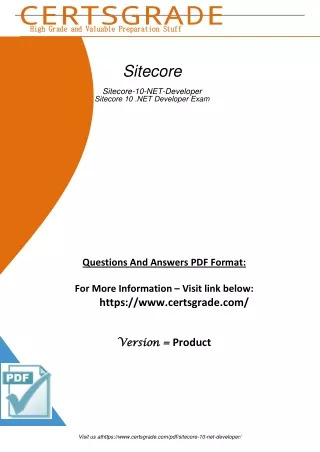 Pass Sitecore-10-NET-Developer Study Guide Exam Pdf Dumps Questions and Answers