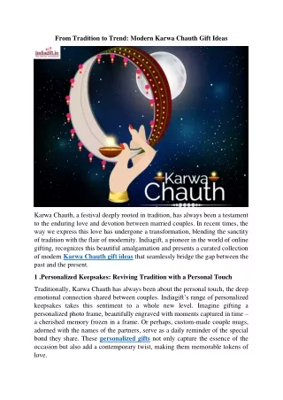 From Tradition to Trend- Modern Karwa Chauth Gift Ideas