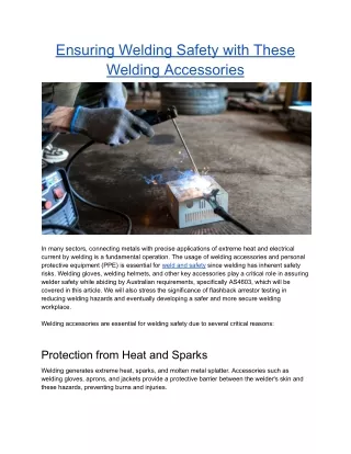 Ensuring Welding Safety with these Welding Accessories