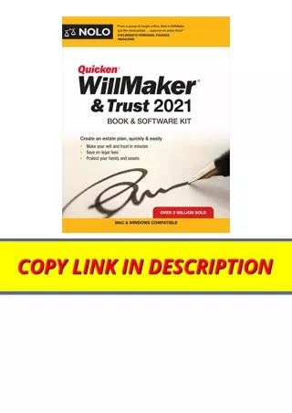 Download PDF Quicken Willmaker and Trust 2021 Book and Software Kit for ipad