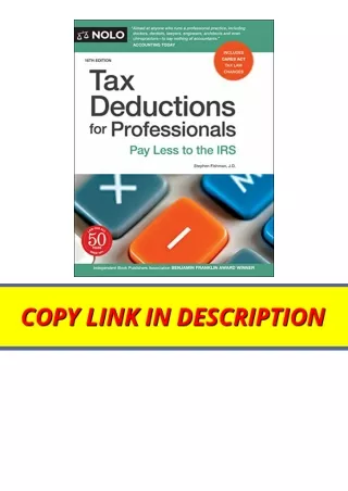 PDF read online Tax Deductions for Professionals Pay Less to the IRS for android