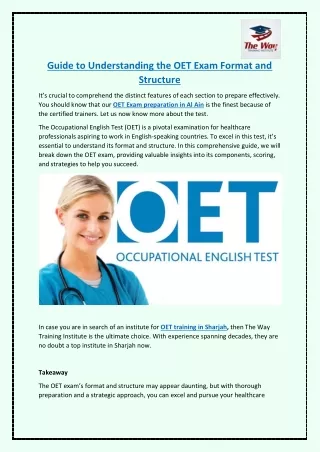 Guide to Understanding the OET Exam Format and Structure