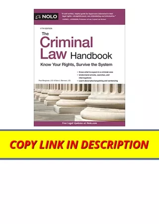 Download Criminal Law Handbook The Know Your Rights Survive the System for ipad