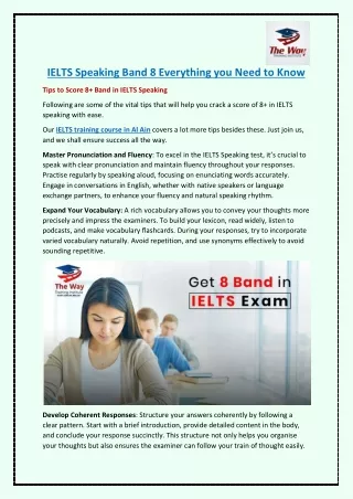 IELTS Speaking Band 8 Everything you Need to Know