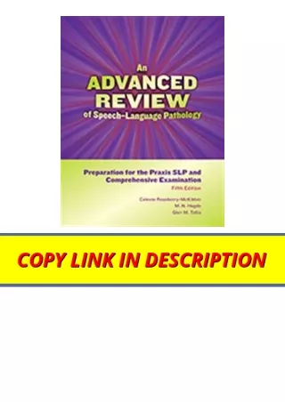 PDF read online An Advanced Review of Speechâ€“Language Pathology Preparation fo