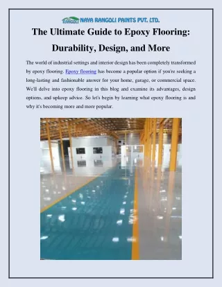 The Ultimate Guide to Epoxy Flooring Durability, Design, and More