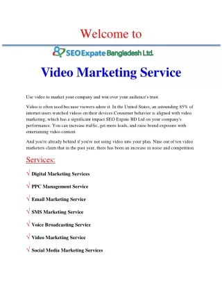 Video Marketing Service