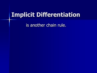 Implicit Differentiation