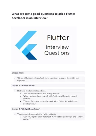 What are some good questions to ask a Flutter developer in an interview