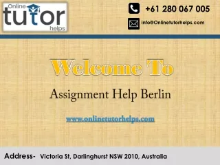Assignment Help Berlin