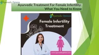 Ayurvedic Treatment For Female Infertility