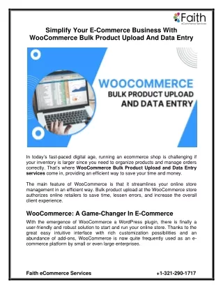 Simplify Your E-commerce Business with WooCommerce Bulk Product Upload and Data Entry