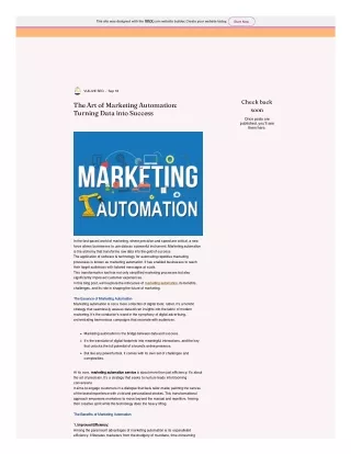 The Art of Marketing Automation: Turning Data into Success