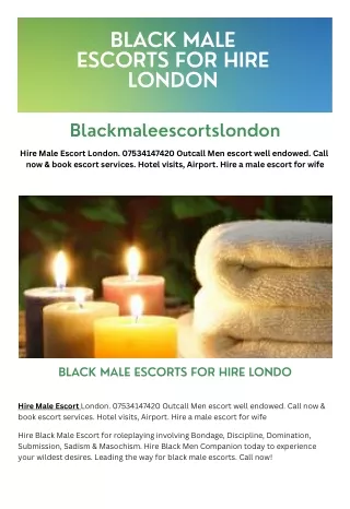 Hire Black Male Escort