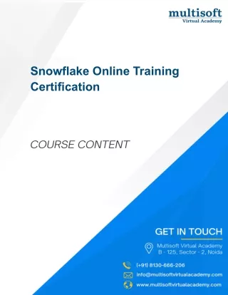 Snowflake Online Training Certification - PPT