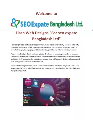 Flash Web Designs "For seo expate  Bangladesh Ltd"